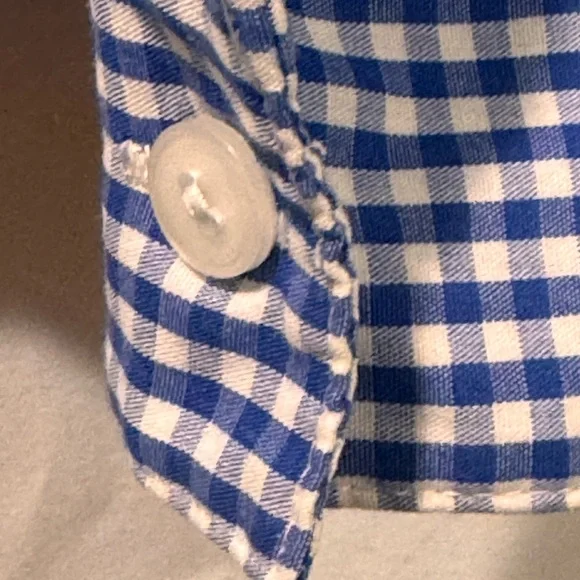 Vintage Pendleton Women's Blue and White Gingham Blouse - Picture 3 of 5
